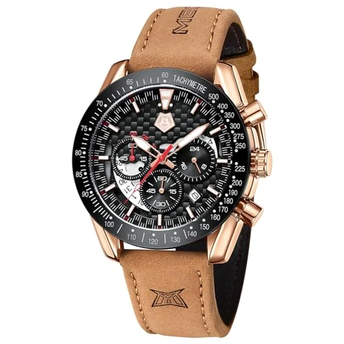 Oferta limitada: MEGALITH Reloj Hombre de Pulsera Cuero: Analógico Reloj Elegante Calendario - Grande Relojes Hombre Cronógrafo Cuarzo Negro de 23.99 EUR a 23.99 EUR (ahorro 0%)