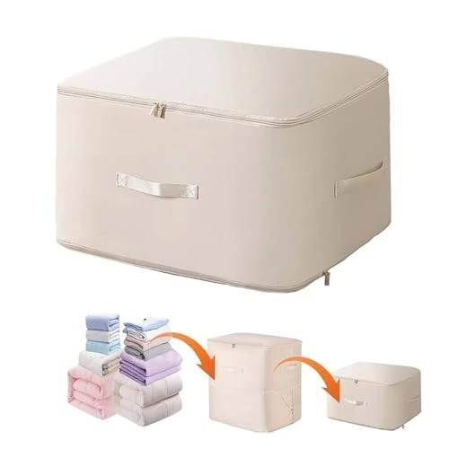 EnixwH Pudełka na ubrania, pudełka do zmiany sezonu, pudełka do szafek 54 x 42 x 60 cm, organizer do szafki, oszczędność miejsca, pokrowiec na kołdry i koce ze wzmocnionym uchwytem, do pościeli