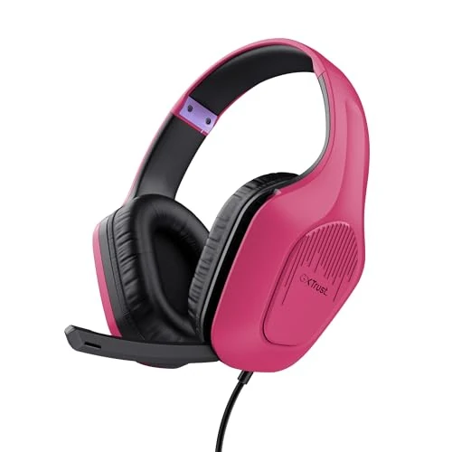 Limited-time offer: Trust Gaming GXT 418P Rayne Lightweight Gaming Headset for PC Xbox PS4 PS5 Switch Mobile, 3.5 mm Jack, 2m Cable, 50mm Drivers, Foldaway Microphone, Over-Ear Wired Headphones, Pink from 19.99 GBP to 13.99 GBP (save 30%)