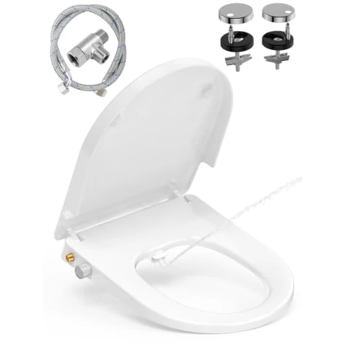 Offerta a tempo: YEAUPE PRO Tavoletta WC Forma D in Urea Non Elettrico con Bidet, Soft Close | Sedile WC con acqua regolabile, sgancio rapido, facile pulizia e installazione semplice, adatto per WC domestici forma D - 0.00% da 59.99 € a 59.99 €