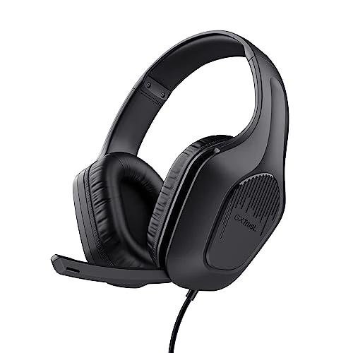 Limitiertes Angebot: Trust Gaming GXT 418 Rayne Leichtes Gaming Headset für PC Xbox PS4 PS5 Switch Mobile, 50-mm-Treiber, 2-m-Kabel, 3,5-mm-Audioanschluss, Over-Ear Kopfhörer mit Kabel, Schwarz von 19.99 EUR auf 13.99 EUR (Spare 30%)