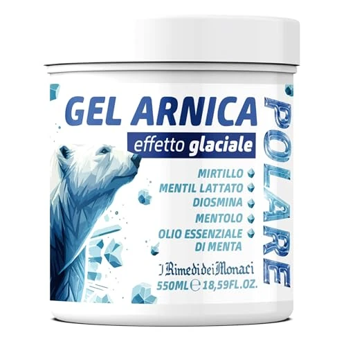 Arnica Gel 550 ml – Extra Stark & Erfrischend – Muskel- & Gelenkpflege mit Menthol, Lavendel, Kampfer & Eukalyptus – Natürliches Massagegel – Made in Italy – I Rimedi dei Monaci