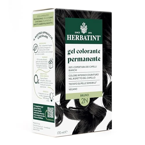 Offerta a tempo: Herbatint Gel Colorante Permanente per Capelli 2N Bruno - 170 ml | Senza Ammoniaca, 100% Copertura Capelli Bianchi | per Pelli Sensibili, con 8 Estratti Naturali Bio - 15% da 13.90 € a 11.82 €