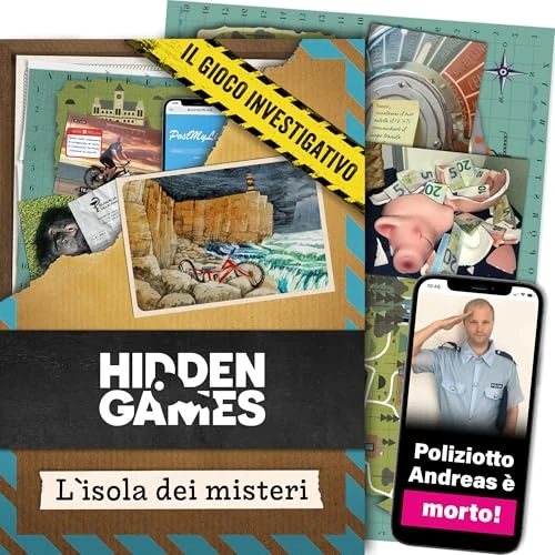 Hidden Games Luogo del Reato - L'isola dei misteri - Italiana - gioco realistico Della Scena del crimine, gioco emozionante del detective, gioco Della Stanza di fuga