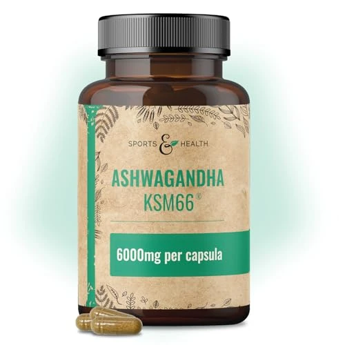 Offerta a tempo: Ashwagandha KSM-66 Capsule – Ultra ad alto dosaggio 6 000 mg per capsula – Estratto puro senza additivi – 100 capsule di Ashwagandha – KSM66 Withanolidi - 14% da 18.95 € a 16.27 €