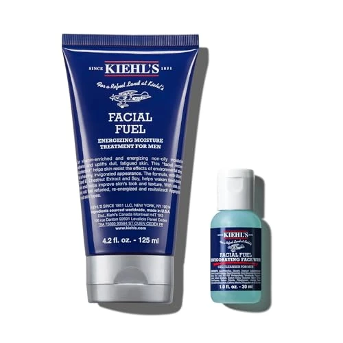 Offerta a tempo: KIEHL'S Facial Fuel Daily Energizing Moisture Treatment, Crema Viso Energizzante, Per Pelle Maschile, Pelle Sana e Luminosa, Con Estratto di Castagna, Soia, Vitamina C ed E, 125 ml + Facial Fuel 30ml - 35% da 48.22 € a 31.48 €