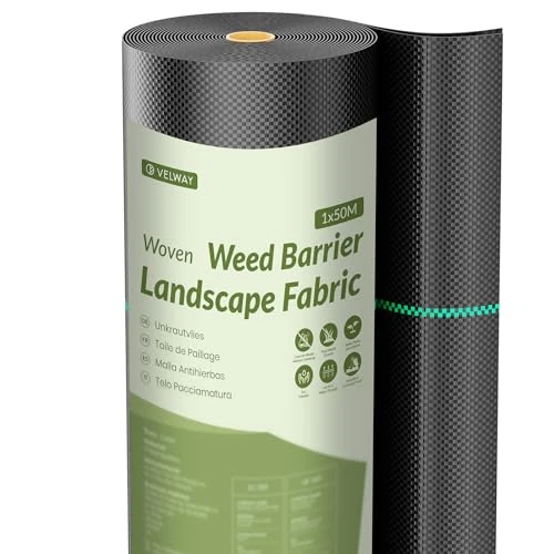 Offerta a tempo: Velway Telo Pacciamatura 1x50M - 100g/m² Telo Anti Erbacce per Orto, Giardino, Tessuto Permeabile all'Acqu, Stabilizzazione ai Raggi UV,Barriere Contro Le Erbe Infestanti - 0.00% da 59.99 € a 59.99 €