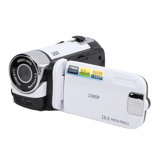 Tijdelijke aanbieding: Videocamera Camcorder, 16x Digitale Zoom 2,4 Inch Kleurrijk Scherm, Anti Shake Vlogging Camera voor YouTube, Loop Video-opname Camcorder voor Reisgroeirecord (WHITE) van 36.24 EUR naar 27.22 EUR (korting 25%)