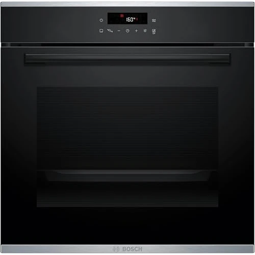 Bosch HBA272BB3 Série 4 Four encastrable 60 x 60 cm Pyrolyse auto-nettoyage LED Touch Control 3D Air chaud 10 programmes automatiques Aide au nettoyage hydrolytique Chauffage rapide Noir