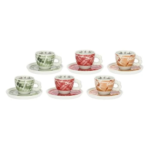 Offerta a tempo: THUN, Set 6 Tazzine Espresso in Porcellana, Linea AbbracciAMI, Set da Collezione, Tazzine per Caffè, Idea Regalo per Natale, Tazzina 85 ml, Ø 6.70 cm, 5.2 cm h, piattino Ø 12 cm - 41% da 64.90 € a 38.49 €