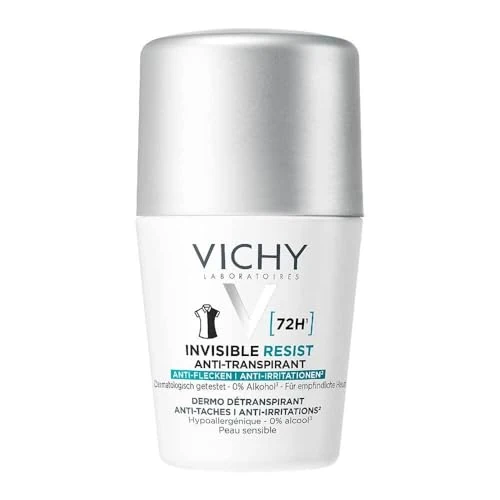 Offerta a tempo: Vichy Invisible Resist Deodorante Roll-On, Unisex, Per Pelli Sensibili, Antitraspirante, Antimacchie, Anti-irritazioni, Ipoallergenico, Durata Fino a 72h, Senza Alcool, 50 ml - 36% da 15.40 € a 9.79 €