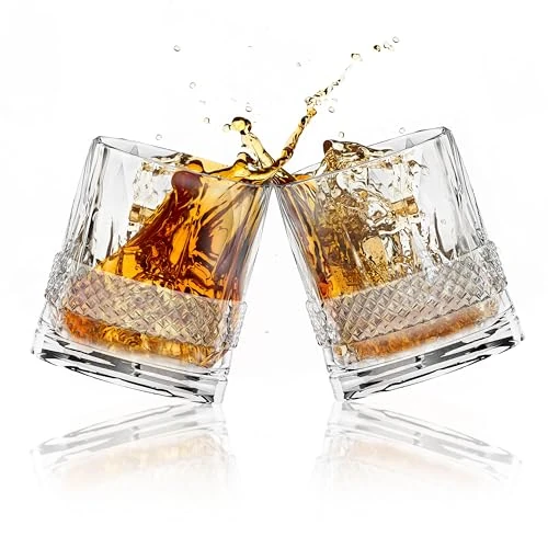 Offerta a tempo: INTIGNIS Bicchieri tumbler in cristallo della collezione Elite da 350 ml, senza piombo, vetro tagliato, design trasparente, bicchieri eleganti per la casa, ristoranti (2 Pc Set) - 0% da 23.99 € a 23.99 €