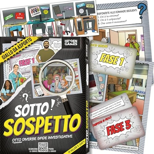 Hidden Games - Sotto! Sospetto - Otto Diverse sfide Investigative - Italiana - Exciting Detective Game, Escape Room Game