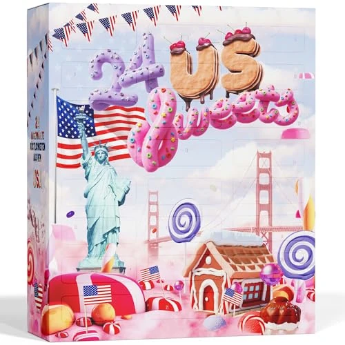 Oferta limitada: UMBRELLA® Calendario de Adviento USA 2025 con Golosinas Americanas [ORIGINAL US CANDY] – Calendario de Adviento 2025 para Niños, Mujeres & Hombres – Calendario de Golosinas USA – (24 USA Sweets) de 49.90 EUR a 20.00 EUR (ahorro 60%)