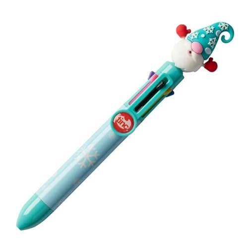 Tinc - Penna Multi-Colori Gonk - Retrattile con 8 Tonalità di Inchiostro - Fornitura Scolastica Divertente per Bambini - Perfetta per Regali e Feste - Babbo Natale Blu Ghiaccio