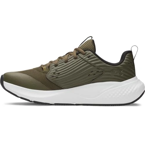 Under Armour Baskets Charged Commit 4 pour Homme, Bleu/Gris, Expedition Green Halo Gris Acier, 47 EU