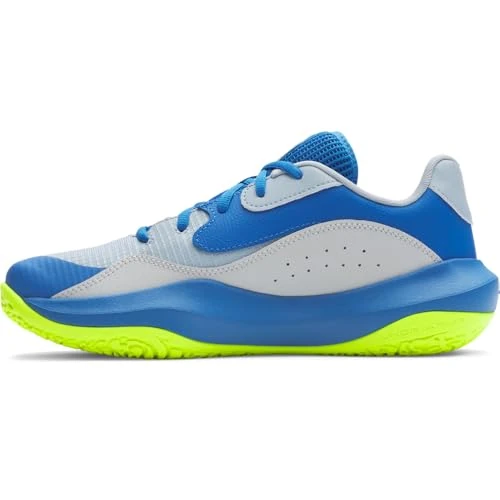 Offerta a tempo: Under Armour Mens UA Lockdown 7 Low Basketball Trainers Shoes, Blue Calm Blue Atlantis High Vis Yellow, 48.5 EU - 31% da 75.00 € a 51.99 €