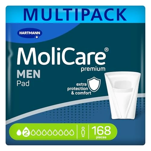 Offerta a tempo: MoliCare MEN Pad 2 gocce Assorbenti Discreti per Incontinenza per Uomo, Protezione per Perdite Leggere, Sensazione di Asciutto Immediata, Protezione Avanzata della Pelle, Forma di Tasca, 168 Pezzi - 12% da 88.88 € a 77.81 €