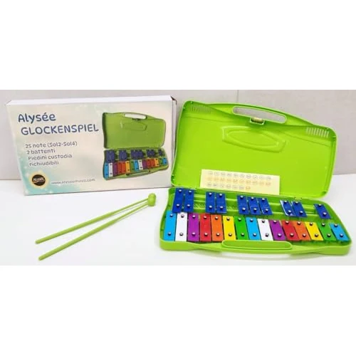 Alysée – MT25-C-GR metalen foon met 25 chromatische platen, koffer met handvat en beugels inbegrepen