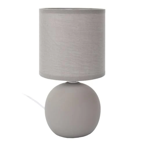 HOME DECO FACTORY, LA0042, Elegant Table Lamp H25 cm - Modern and Clean Design, Soft Light for Living Room or Bedroom, Matt Taupe Finish - Ideal for Interior Decoration