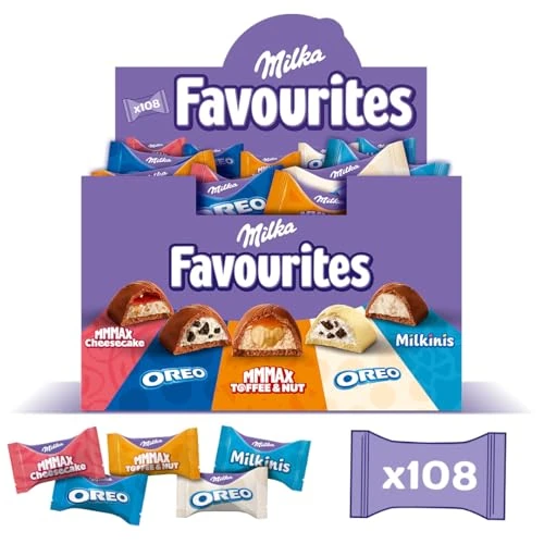 Limitiertes Angebot: Milka Favourites – Pralinen-Mix aus 5 beliebten Sorten, 108 einzeln verpackte Pralinen – 1kg von 28.99 EUR auf 16.99 EUR (Spare 41%)