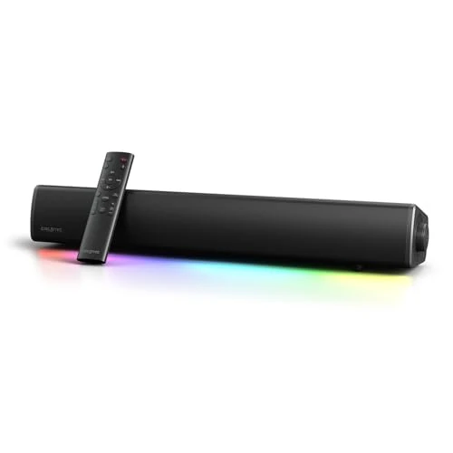 Offerta a tempo: CREATIVE Sound Blaster GS5 RGB Gaming Soundbar con tecnologia SuperWide, Alimentata tramite adattatore, Fino a 60W di potenza di picco, Bluetooth 5.4, Optical-in, Uscita cuffie, Per PC e TV - 11% da 74.99 € a 66.49 €