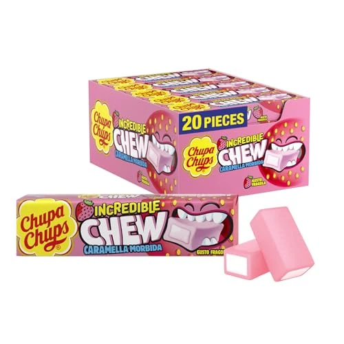 Offerta a tempo: Chupa Chups Incredible Chew Strawberry, Gusto Fragola — 27% da 30,10 € a 21,89 €