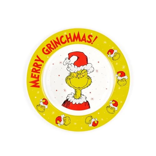 Offerta a tempo: United Labels Grinch - Piatto natalizio da 26,5 cm, in ceramica, motivo: Merry Grinchmas - 28% da 17.95 € a 12.95 €