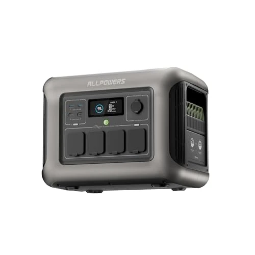 Offerta a tempo: ALLPOWERS Centrale Elettrica Portatile 1152Wh 1800W R1500 LiFePO4 Batteria Backup, Espandibile 1152Wh a 4608Wh, 43dB UPS Generatore Solare per Campeggio, Festa, Emergenza, Uso Casa, 0-80% in 40 Min - 0.00% da 899.99 € a 899.99 €