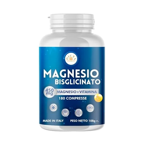 Offerta a tempo: Magnesio Bisglicinato 450mg con Vitamina B6 | 180 Capsule Vegane | Alta Biodisponibilità — 15% da 15,90 € a 13,51 €