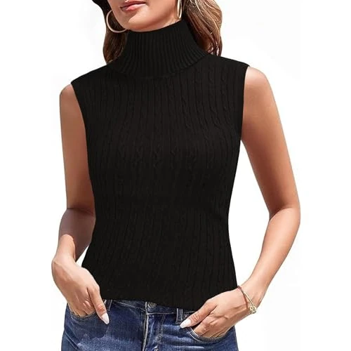 Limited offer: Totatuit Turtleneck Shirt Women's Thermal Sleeveless Turtleneck Pullover Warm Fleece Turtleneck Turtleneck Stretch Turtleneck Jumper from 22.99 EUR to 11.99 EUR (save 48%)