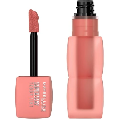 Maybelline New York Superstay Teddy (Tint) Pintalabios, Para labios delicados y de acabado suave mate, Color extra duradero, Acabado suavizado, Cómodo sin manchar, Color: 10 Current Mood Superstay