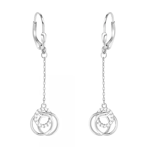 SOFIA MILANI - Damen Ohrringe 925 Silber - mit Zirkonia Steinen - Kreise Ohrhänger - E2670