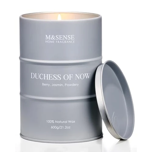 Limited offer: M&SENSE Bergamot Jasmin Scented Candles Gifts for Women, 600g 130 Hours Large Candles Long Burning, Soy Candles Gifts for Men Strong, Unique Candle Gift for Home Scented from 26.99 EUR to 26.99 EUR (save 0%)