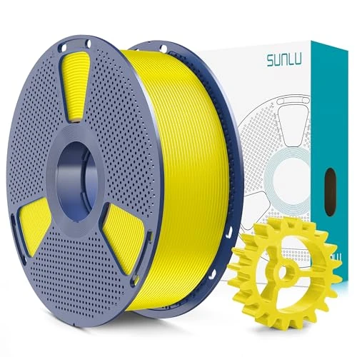 SUNLU PLA+2.0 Filamento per stampante 3D, Filamento PLA Plus di Aggiornamento, Filamento 3D ad alta resistenza, Precisione dimensionale +/- 0.02 mm, Bobina da 1kg (2.2LBS), Giallo