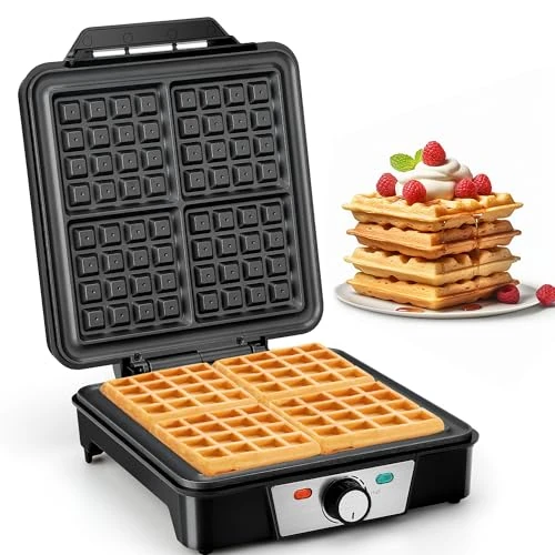 Oferta limitada: VINATO Gofrera belga para 4 gofres, 1200 W, placas antiadherentes de 34.99 € a 34.99 € (ahorro 0.00%)