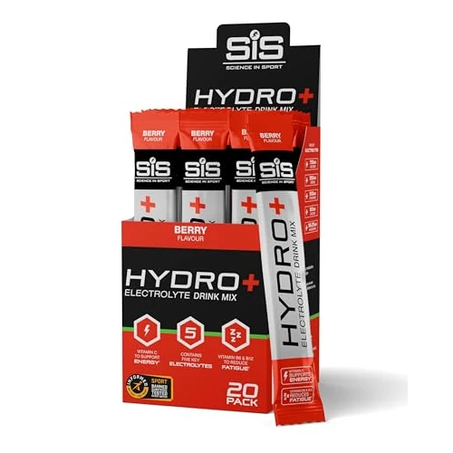 Tijdelijke aanbieding: Science in Sport HYDRO+ Electrolyte Drink Mix 20 x 4,5 g - Poudre d'électrolyte végétalienne - Boissons pour le sport en poudre avec vitamine C et 5 électrolytes importants, Baie van 6.30 EUR naar 6.30 EUR (korting 0%)