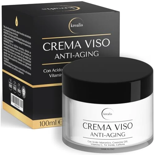 Creme Hydratante Visage 100 ml, Creme Anti Rides Femme et Homme avec Acide Hyaluronique, Coenzyme Q10, Vitamine C Jour et Nuit, Creme Visage indiquée aussi pour le Contour Des Yeux