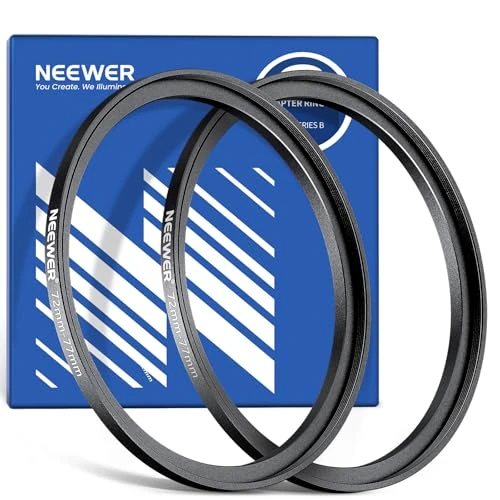 Offre limitée : NEEWER Step Up Lot de 2 bagues d'adaptation 72-77 mm avec Chiffon de Nettoyage en Alliage d'aluminium Ultra Fin pour Objectif d'appareil Photo de 72 mm à Utiliser Un Filtre de 77 mm de 9.44 € à 8.78 € (7% de remise)