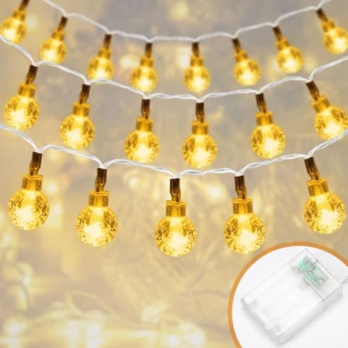 Oferta ograniczona: Łańcuch świetlny LED z baterią, 6 m, 40 diod LED, kryształowe kulki, wodoszczelny, do dekoracji wewnątrz i na zewnątrz (10 m) z 3.99 EUR na 3.99 EUR (znizka 0%)