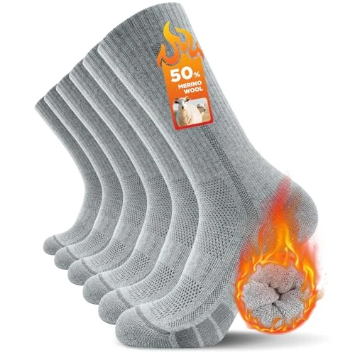 Limitiertes Angebot: TANSTC Wandersocken Damen 47-50, Outdoor & Trekking-Socken, Wollsocken, Atmungsaktiv & Anti-Blasen Warm Dicke Gepolstert Thermosocken für Herren, Damen, 3 Paar von 29.99 EUR auf 24.99 EUR (Spare 17%)