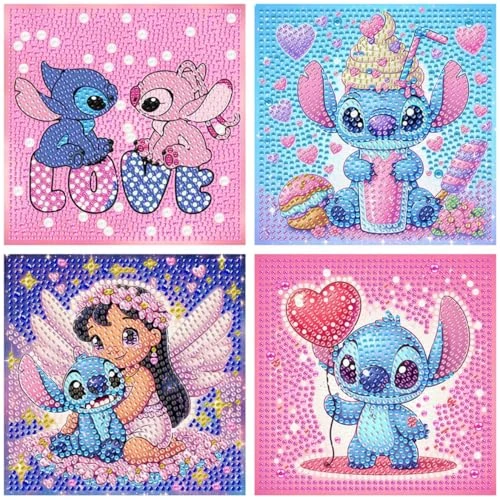 Offre limitée : 4 Pack 5D diamond painting stitch pour Enfants,Kit DIY Complet,Broderie Diamant Dessin Animé,Art Créatif pour Décoration Murale,Parfait pour Enfants et Adultes peinture au diamant artistique,18x18cm de 16.99 € à 16.99 € (0.00% de remise)