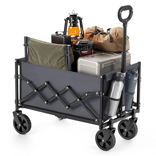 Offerta a tempo: SONGMICS Carrello da Spiaggia, Capiente 90 L, Portante 180 kg, Carrello Pieghevole con Ruote, con Manico regolabile e Sacchetti per Tazze, per Spesa, Campeggio, Festa, Grigio Ardesia GFW909G01 - 24% da 47.99 € a 36.54 €