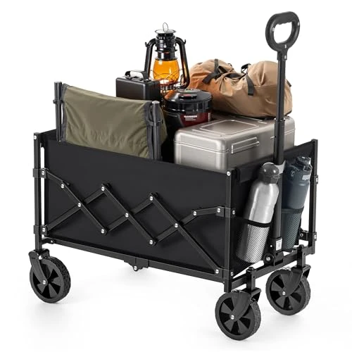 Oferta limitada: SONGMICS Carro Plegable, Carro de Jardín con Asa, 4 Ruedas Reforzadas (2 Giratorias), para Exterior y Jardín, Carga de 216 kg, 90 L, Negro Tinta GFW909B01 de 59.99 € a 48.99 € (ahorro 18%)