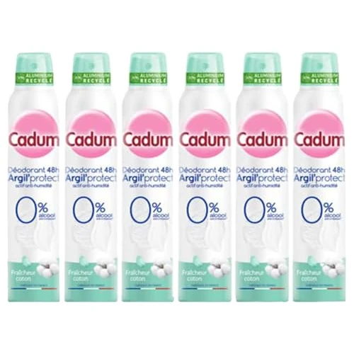 Offerta a tempo: Cadum Deodorante 48h Argil'Protect Freschezza Cotone, Confezione da 6 x 200 ml - 0.00% da 10.93 € a 10.93 €