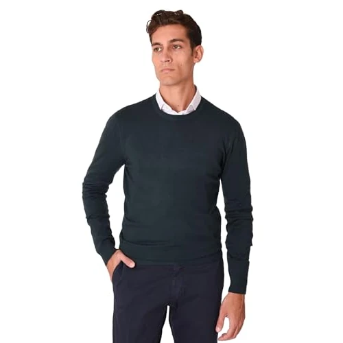 Ciabalù Herentrui van wol en kasjmier, winter, ronde hals, slim fit, Benzine., L