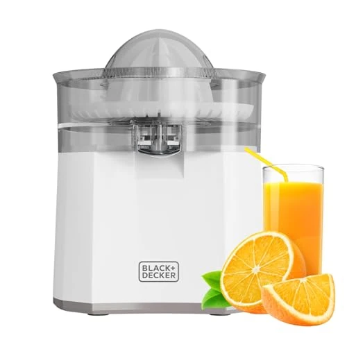 Black+Decker - BXCJ40E Electric Citrus Juicer | 40W | Continuous Pouring | Large Cone | Stainless Steel Drip Proof | Two-Way Rotation | BPA Free | Dustproof | Non-slip Base