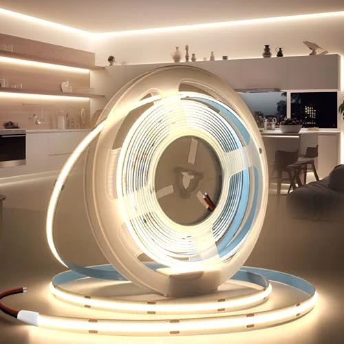 Offre limitée : BRIMETI Ruban LED COB 10M 24V Autocollant Bande LED COB 4000K Blanc Naturel Flexible 320LED/M Découpable Largeur 8mm CRI>90 Intérieur Eclairage pour Chambre Cuisine Maison Miroir (Sans Alimentation) de 18.89 € à 17.95 € (5% de remise)