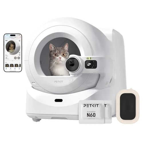 Offre limitee: PETKIT Purobot Ultra Litiere Chat Autonettoyante, Bac à Litière Autonettoyante Amélioré avec Caméra HD 1080P,Nettoyage Intelligent, Capacité 70L, Suivi de Santé AI, Ultra Silencieuse et Sûre de 748.98 EUR a 748.98 EUR (economie 0%)
