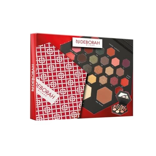 Offerta a tempo: Deborah Milano - Trousse Set Regalo Donna Make Up Beauty Gift n.2 Small Toni Caldi, Include Palette di Ombretti, Gloss, Rossetti e Polveri Viso dai diversi Finish e Colori, in Carta FSC - 39% da 18.90 € a 11.50 €